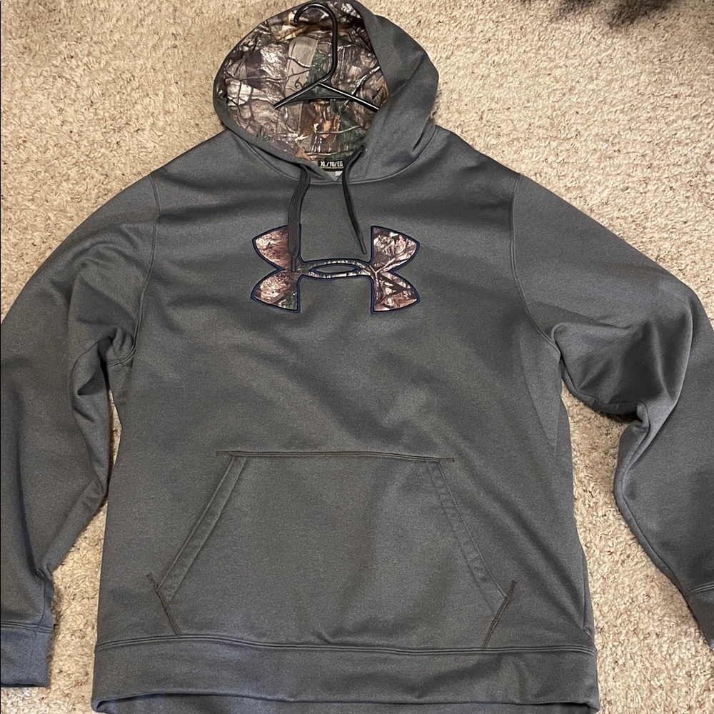 Under Armour Dark Gray Hoodie with Camo Logo